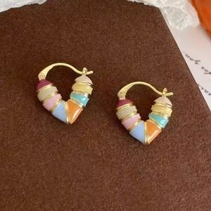 Colorful Gold-Tone Hoop Earrings